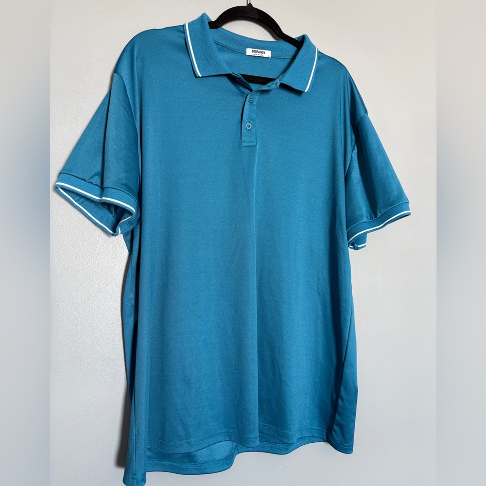 Coofandy | Athletic Classic Teal Polo Shirt for Men